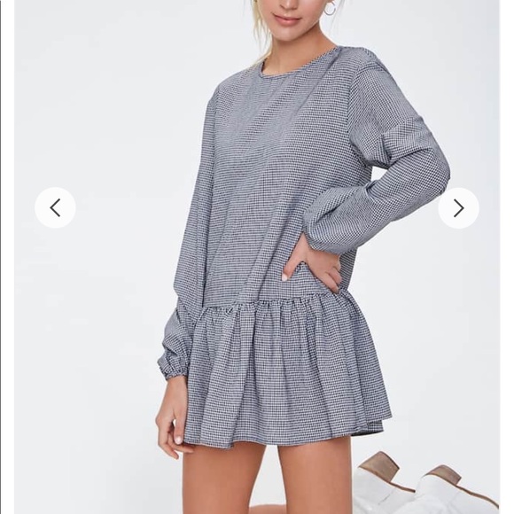 Gingham Babydoll Dress - Picture 2 of 8